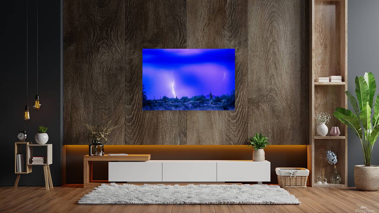 Arizona Blue Hour Desert Storm Reproduction