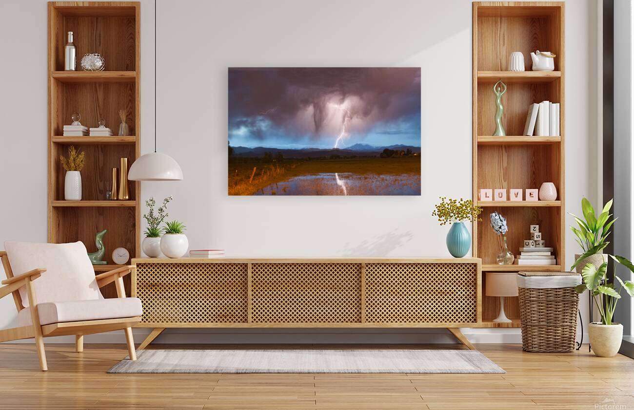 Lightning Striking Longs Peak Foothills 3 Reproduction