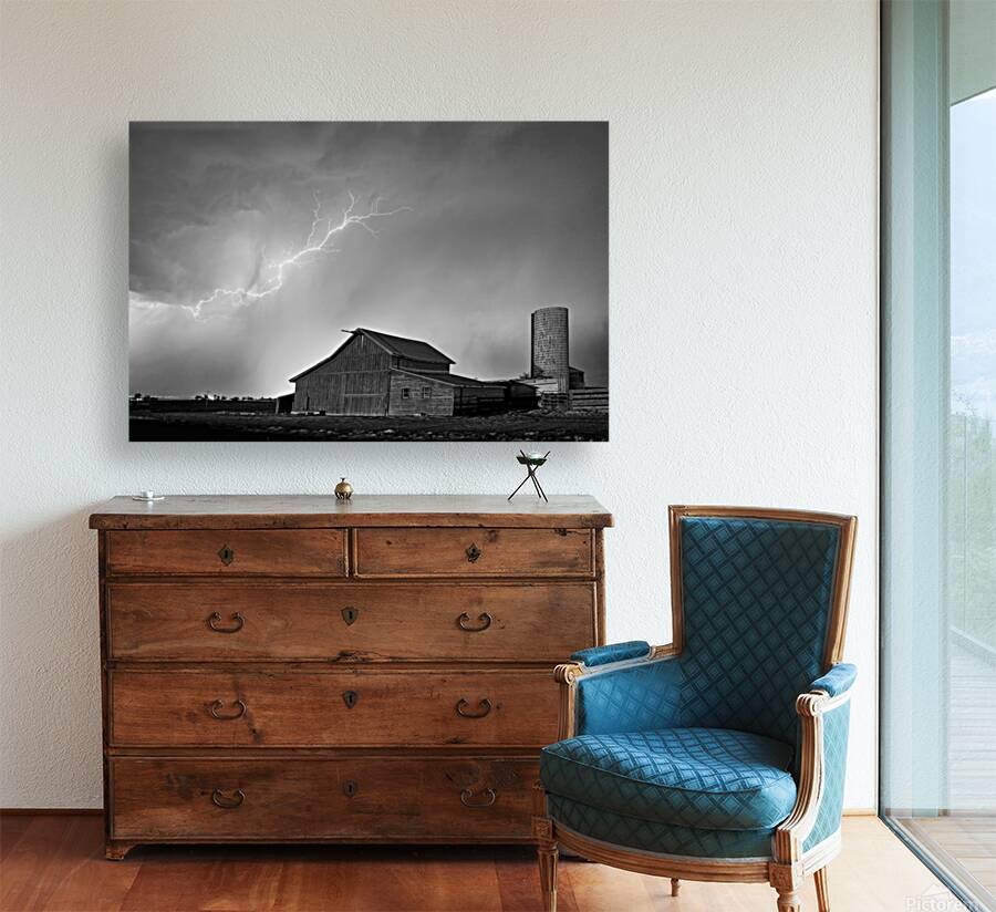 Watching The Storm From The Farm BW Reproduction