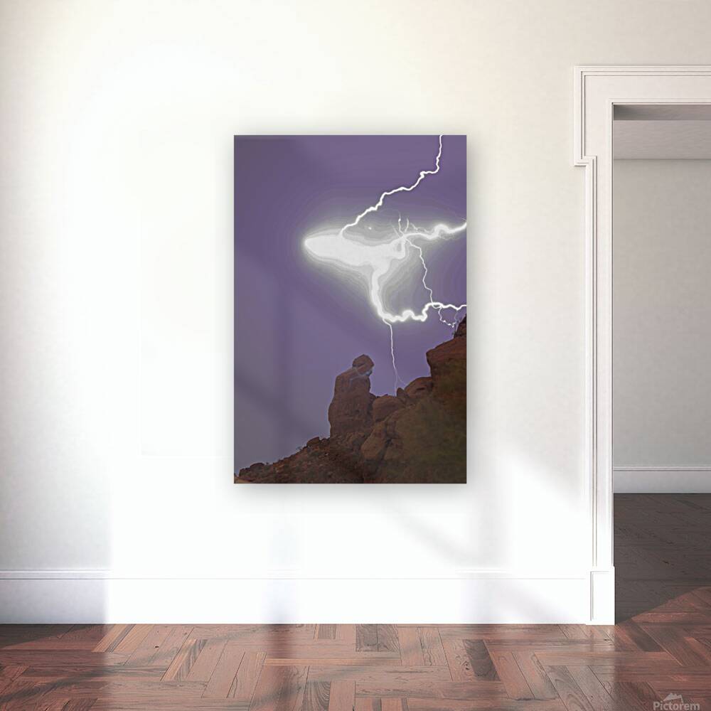 Praying Monk Lightning Halo Monsoon Thunderstorm Reproduction