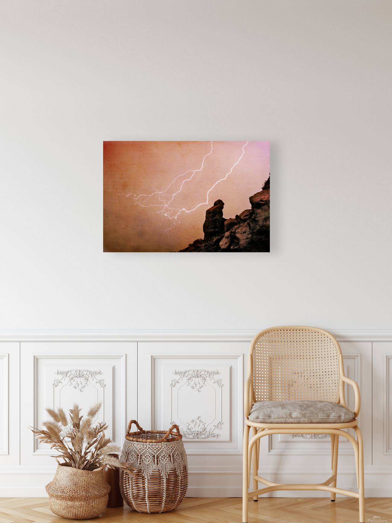 Praying Monk Camelback Mountain Lightning Monsoon Storm Reproduction