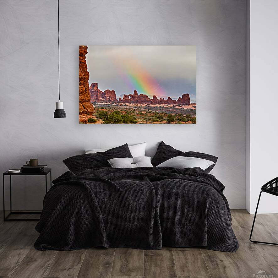A Poetic Journey   Rainbow Over Arches National Park Reproduction