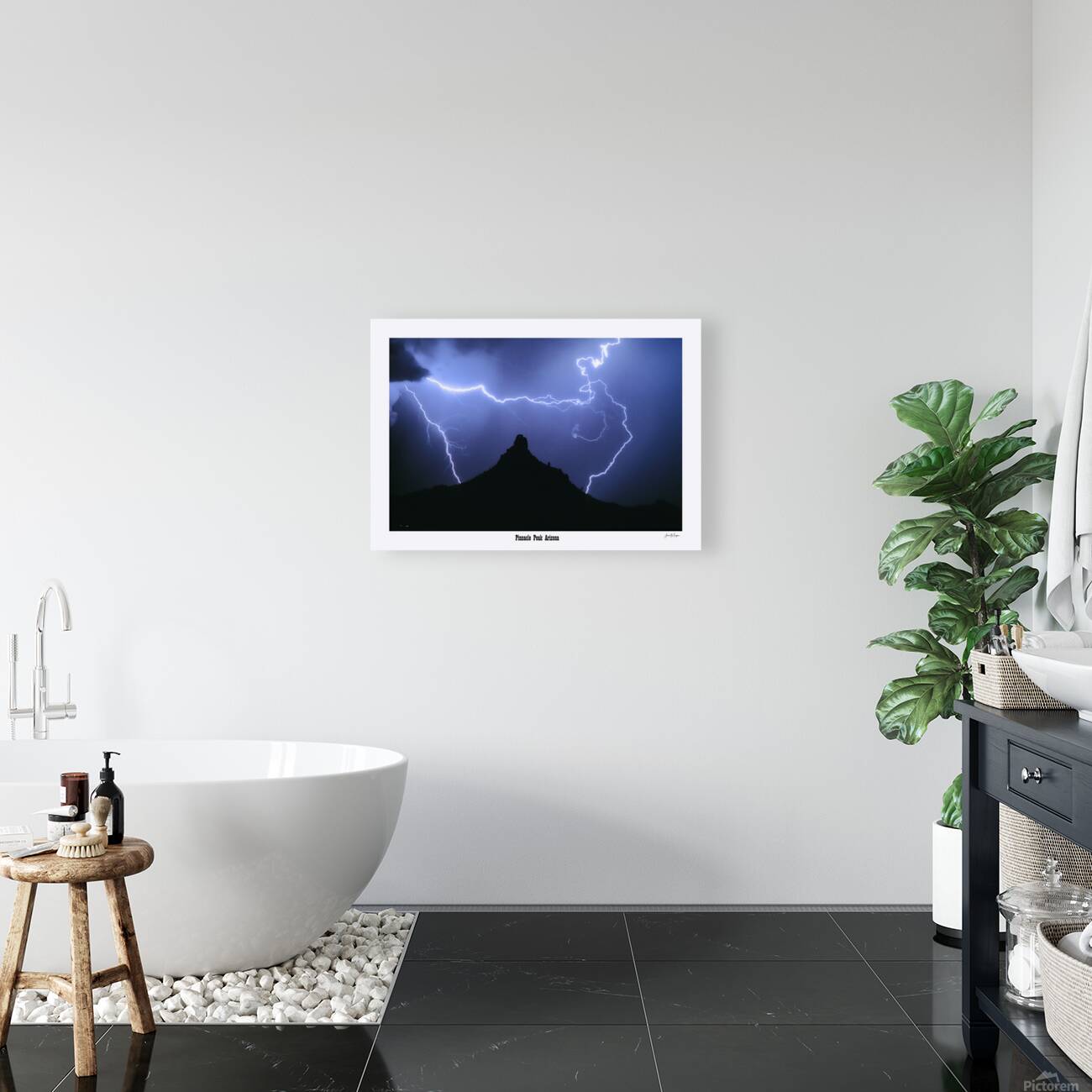 Around About Lightning over Pinnacle Peak Arizona Reproduction