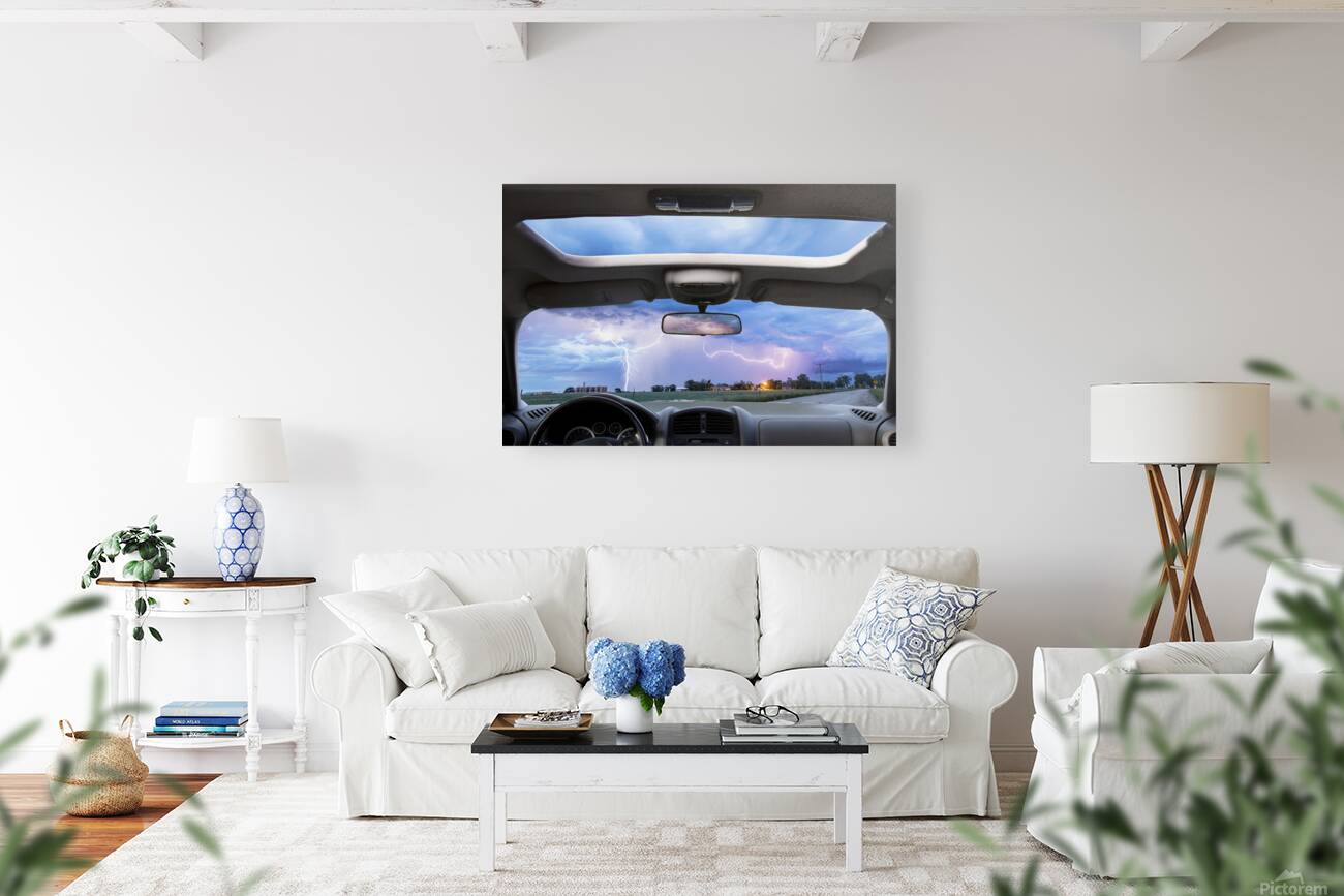 Storm Chaser View Through the Windshield and Sunroof Reproduction