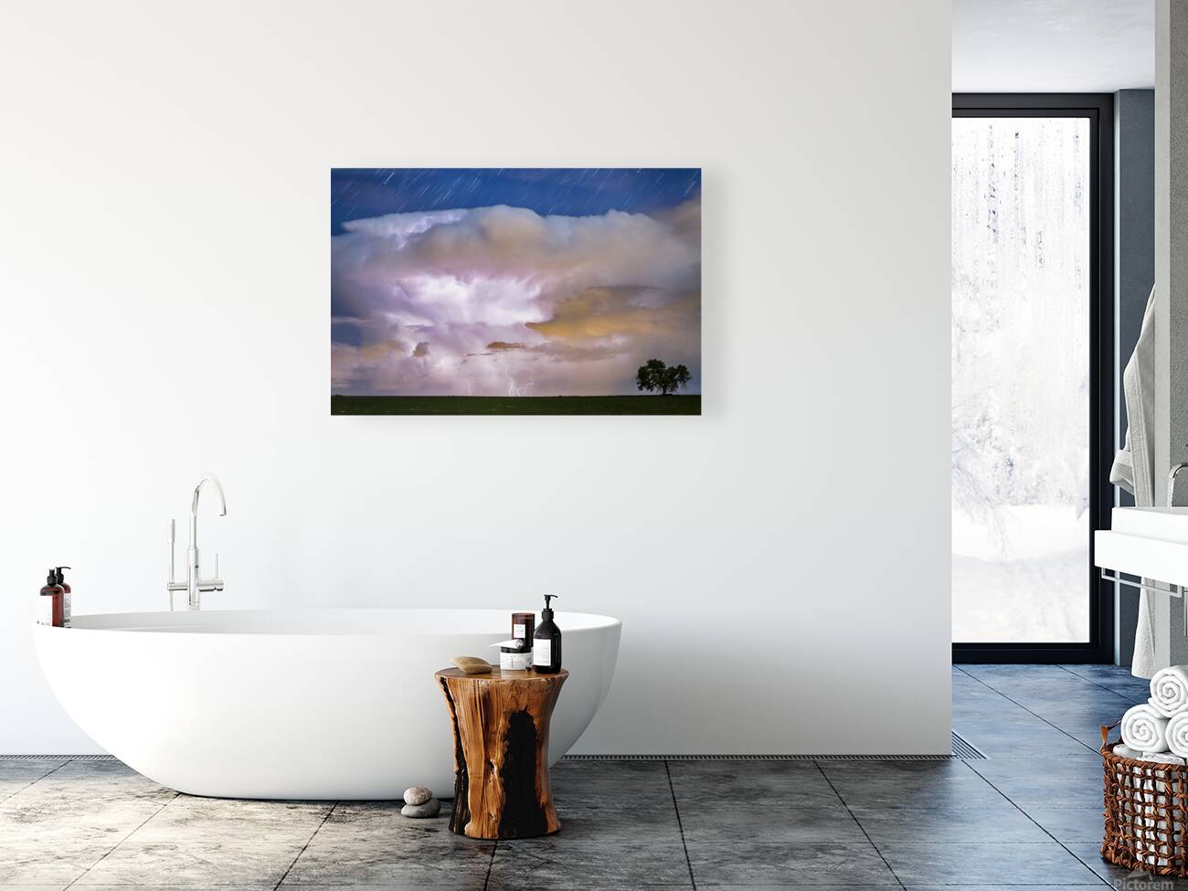 Dancing Thunderstorm Cell On The Horizon Reproduction