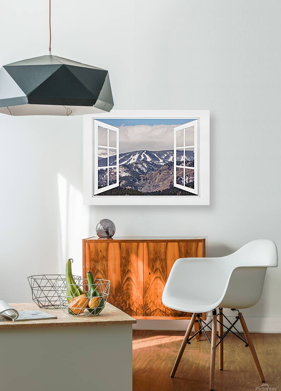 Ski Slopes Open White Picture Window View Reproduction