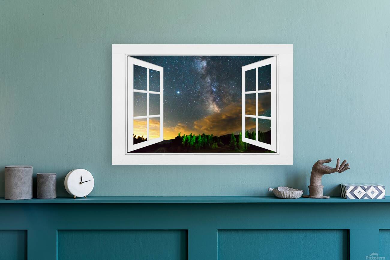 Milky Way Rising Out Of Clouds Open Window View Reproduction