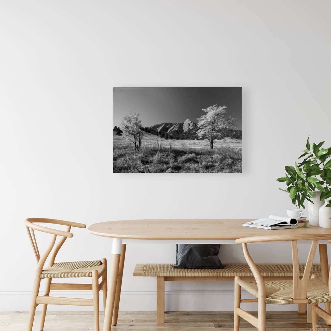 Boulder Colorado Flatirons Black White Reproduction