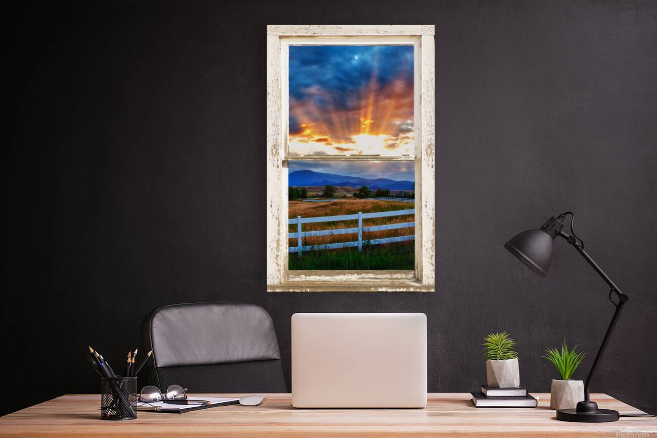Country Beams sunlight White Barn Window Reproduction