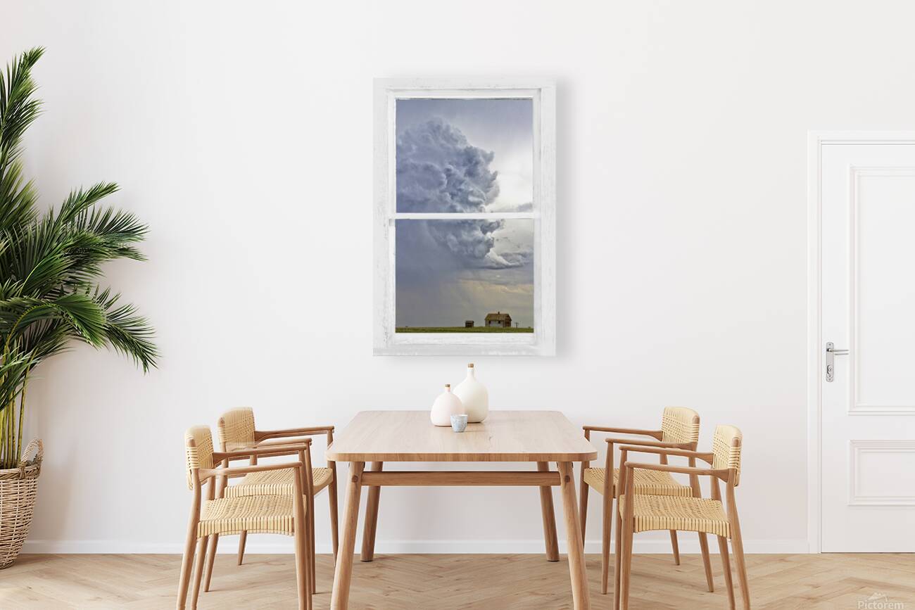 Western Storm Farmhouse Window View Reproduction