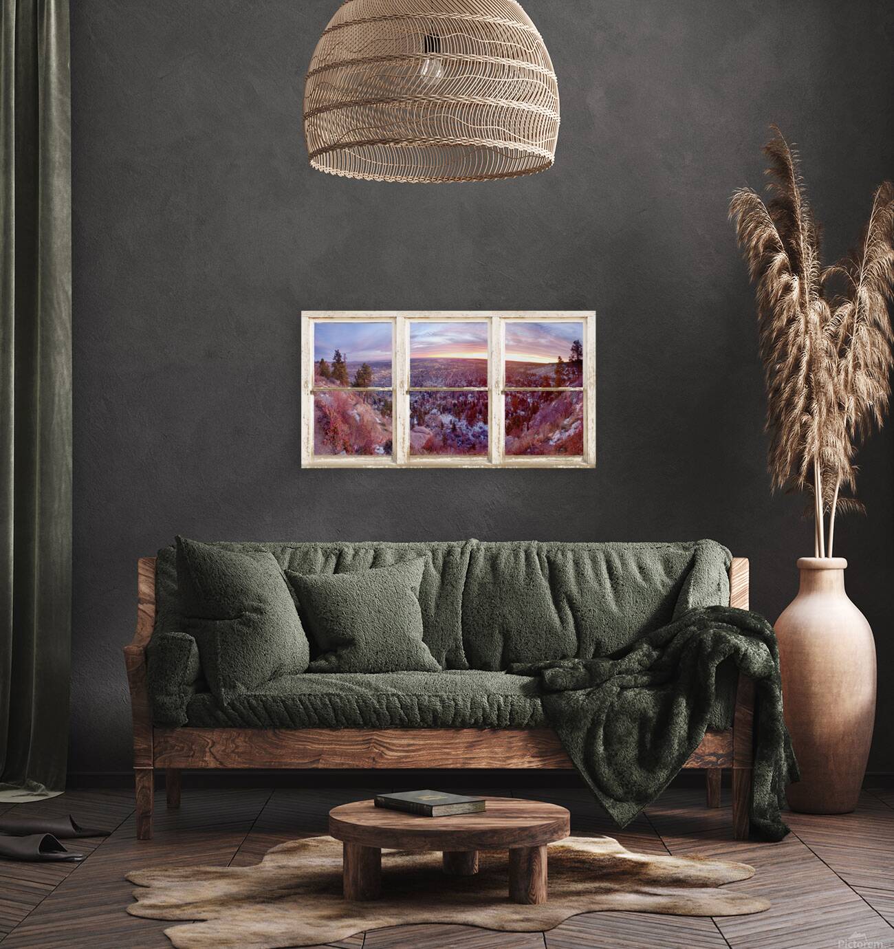 Mountain City White Rustic Barn Picture Window Reproduction