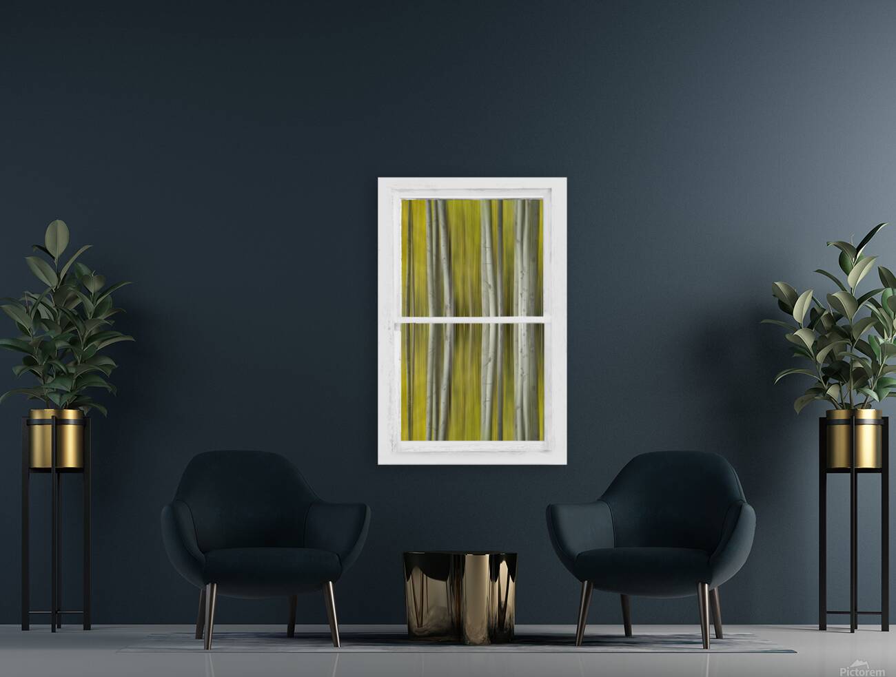 Surreal Dreamy Aspen Forest White Rustic Window Reproduction