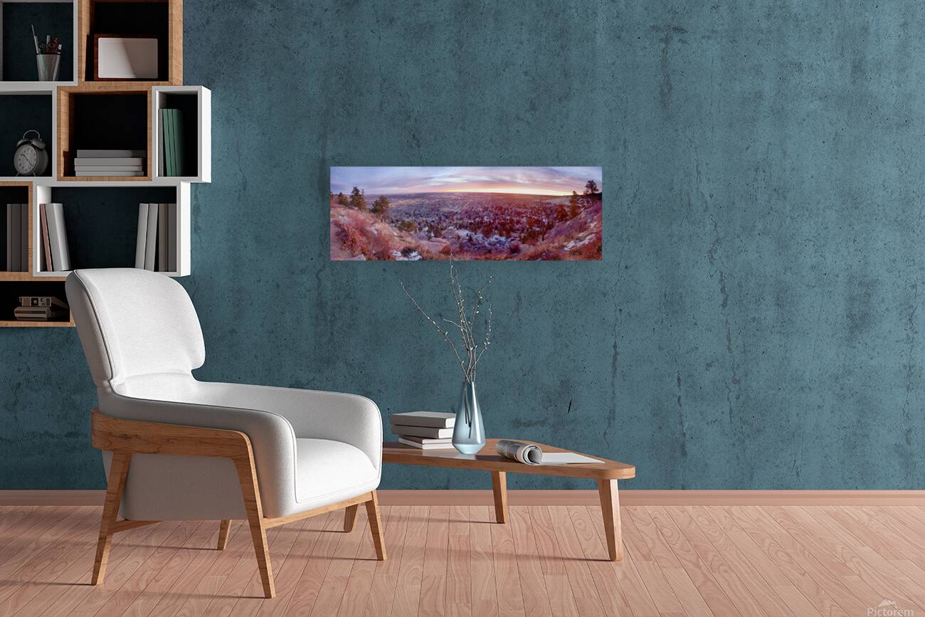 Boulder Colorado Colorful Dawn City Lights Reproduction