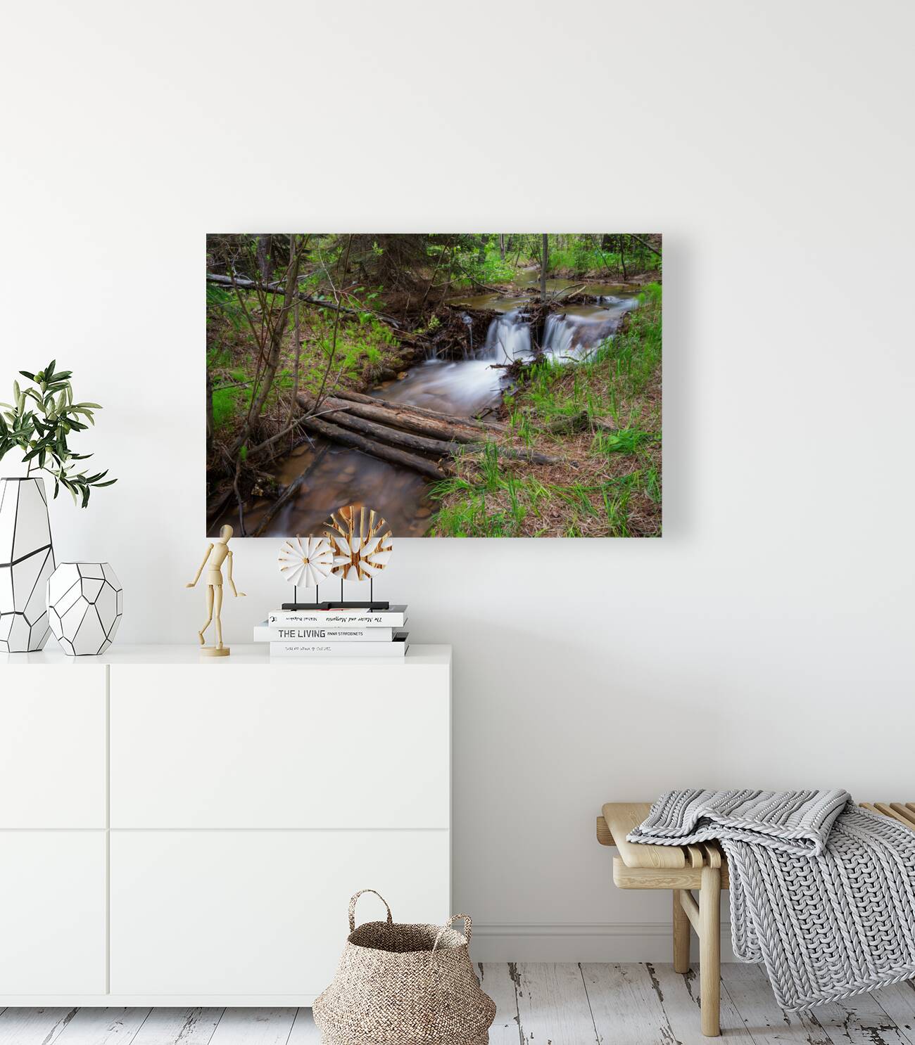 Creek Crossing Forest Woods Reproduction