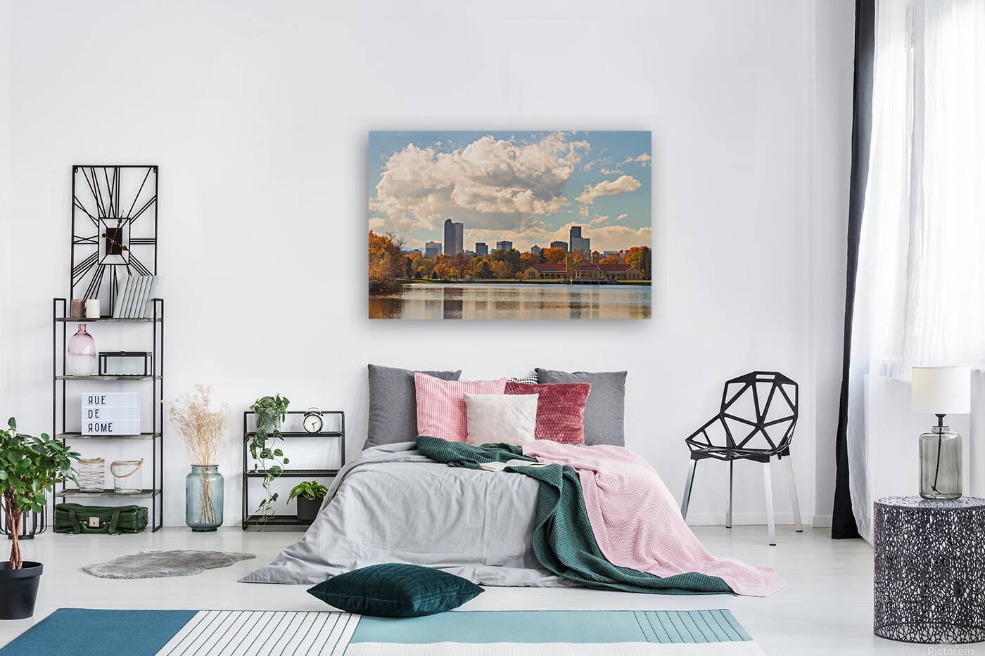 Denver Colorado Skyline Autumn View Reproduction