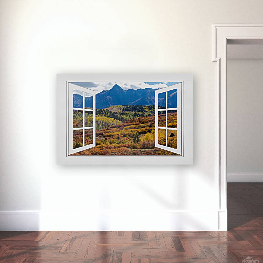 Colorful Rocky Mountains Open Window View Reproduction
