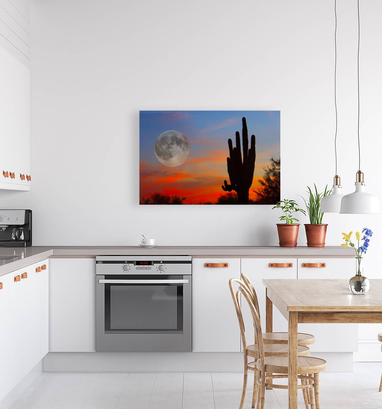Full Moon Big Saguaro Sunset Reproduction