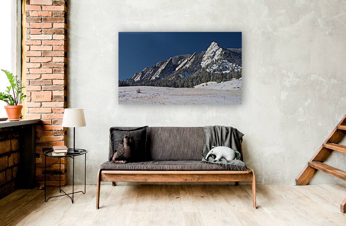 Flatiron Snow Dusted Boulder CO Panoramic  Reproduction