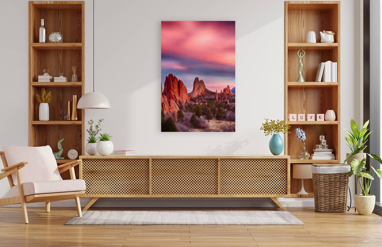 Garden Gods Sunset Sky Portrait Reproduction