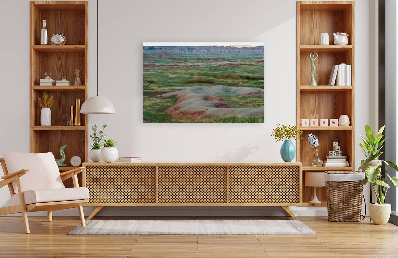 South Dakota Badlands Grasslands Embrace Majestic Canyon Buttes Reproduction