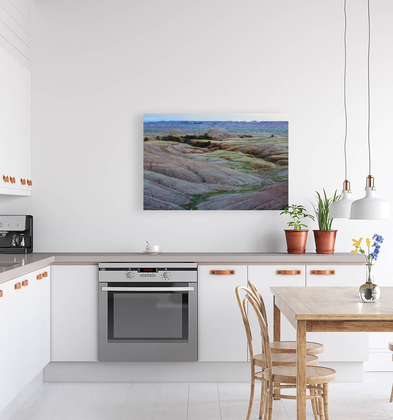 South Dakota Badlands and Colorful Morning Grasslands Reproduction