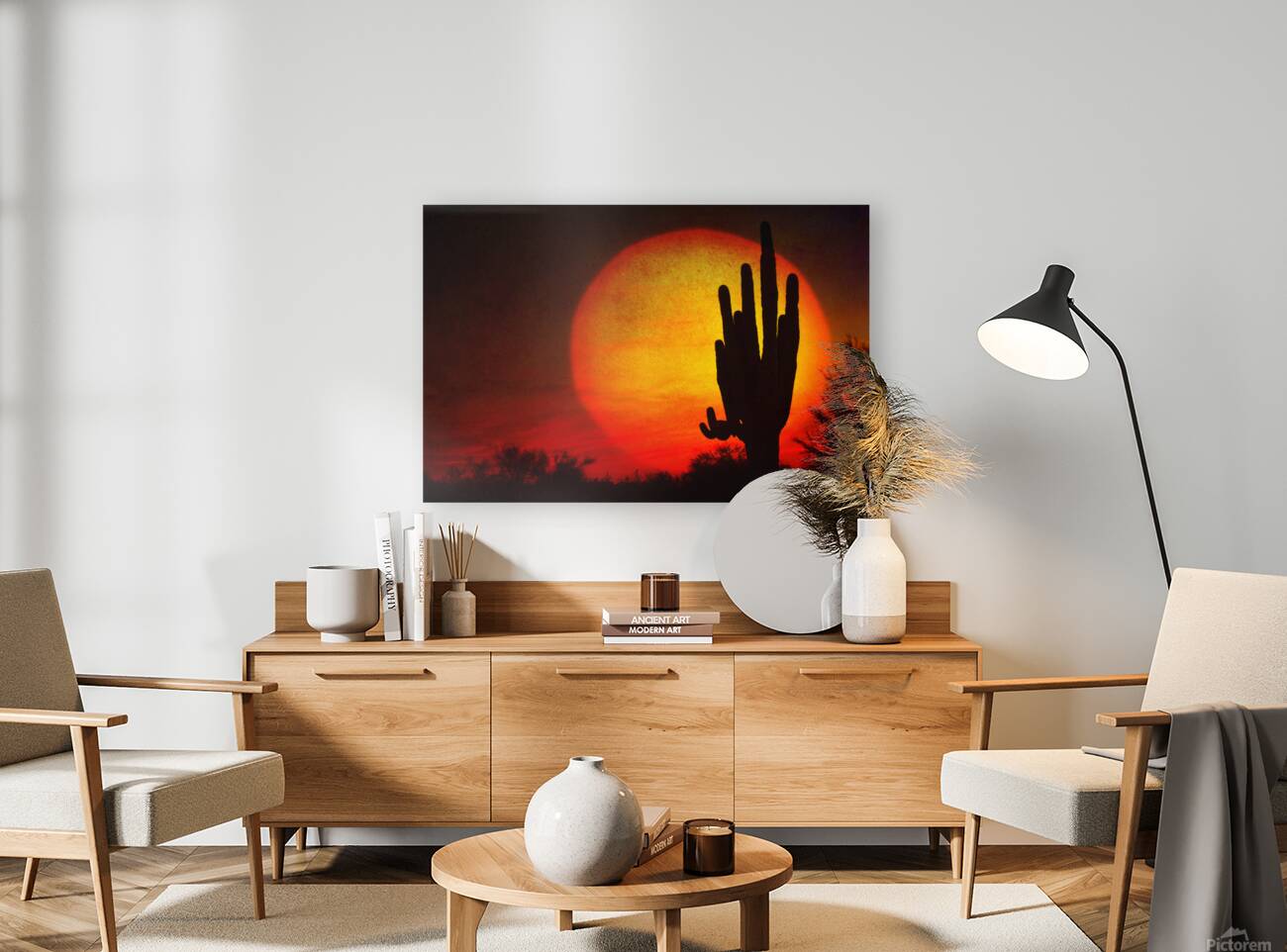 Big Sun Saguaro Sunset Reproduction