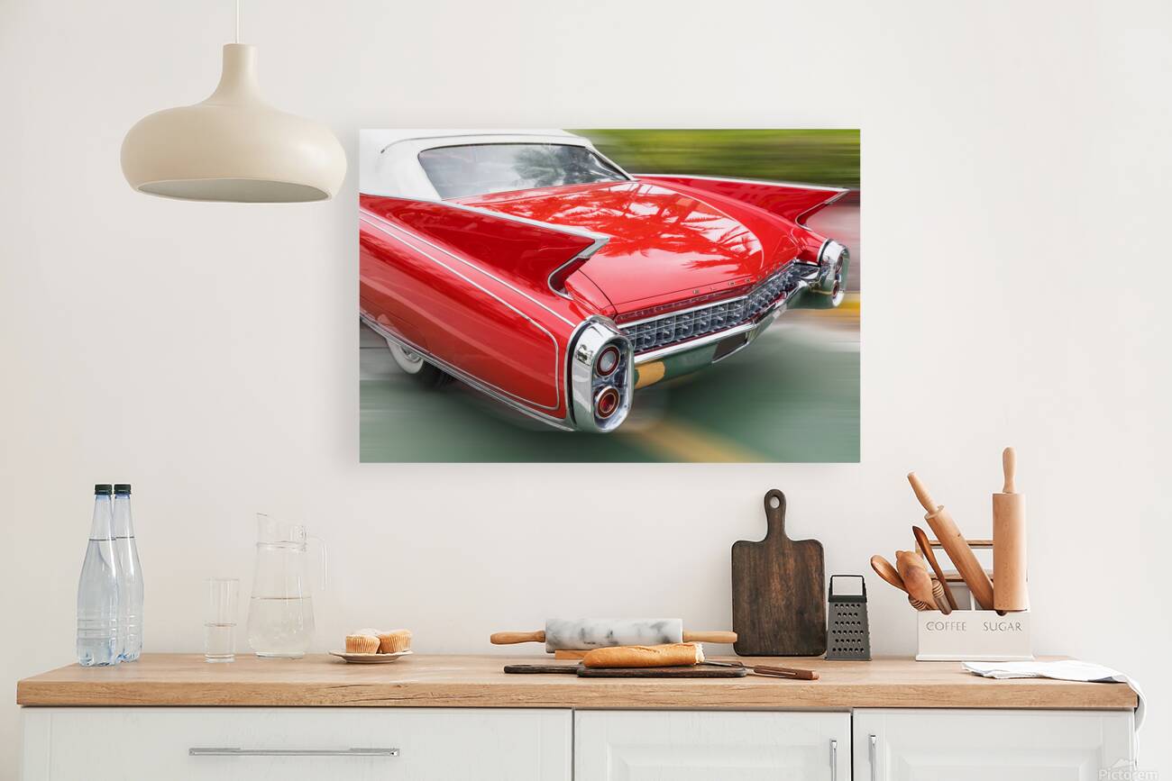 Back End of a Beautiful 1960 Red Cadillac Eldorado Reproduction