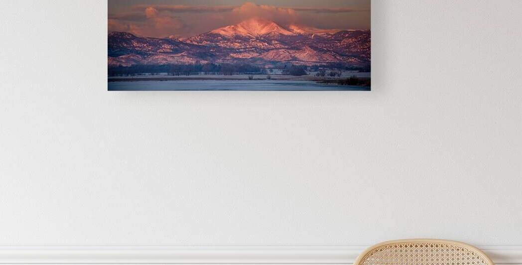 Panorama Scenic Landscape Rocky Mountain Moon Set View  by Bo Insogna