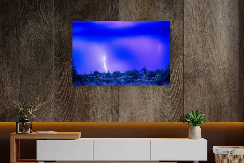 Arizona Blue Hour Desert Storm by Bo Insogna