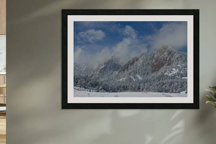 Flatiron Snow Dusting Boulder Colorado Reproduction