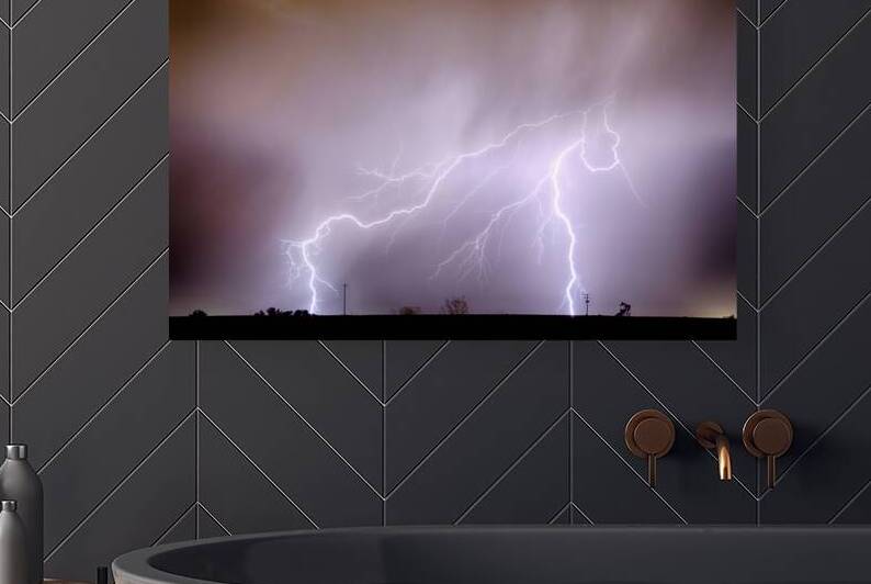 Lightning Strikes Dacona Oil Fields by Bo Insogna