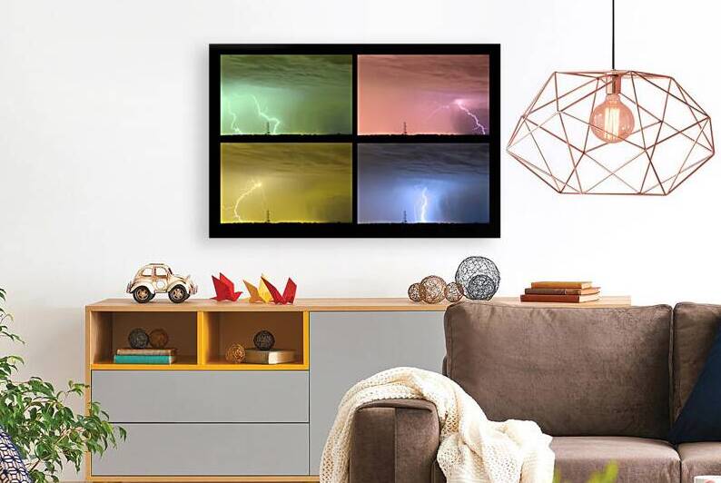 Colorful Lightning Thunderstorm Collage by Bo Insogna