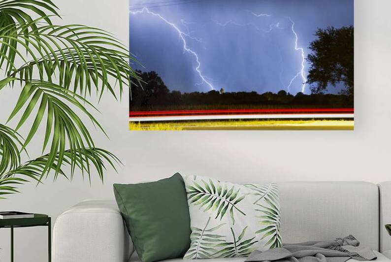 Lightning Storm Red White Blue by Bo Insogna