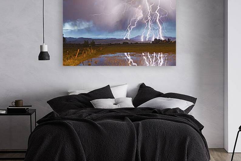Lightning Striking Longs Peak Foothills 4 by Bo Insogna