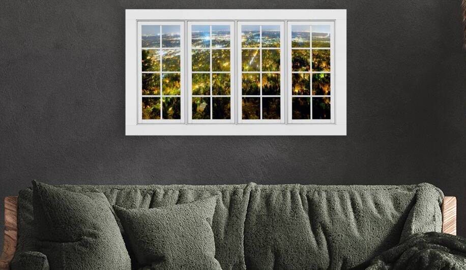 City Lights White Window Frame View by Bo Insogna