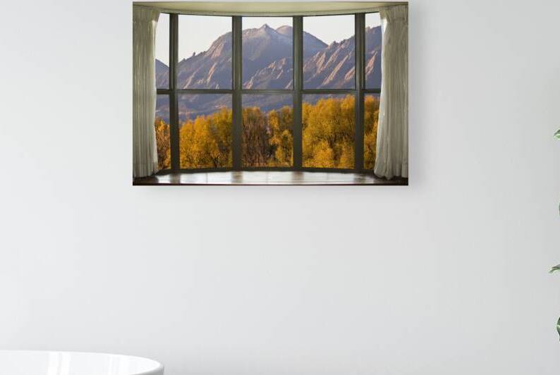 Boulder Flatirons Autumn Bay Window View by Bo Insogna