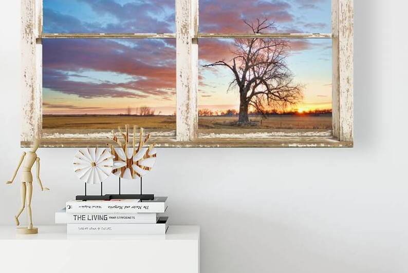 Beautiful Morning White Window Frame Art by Bo Insogna