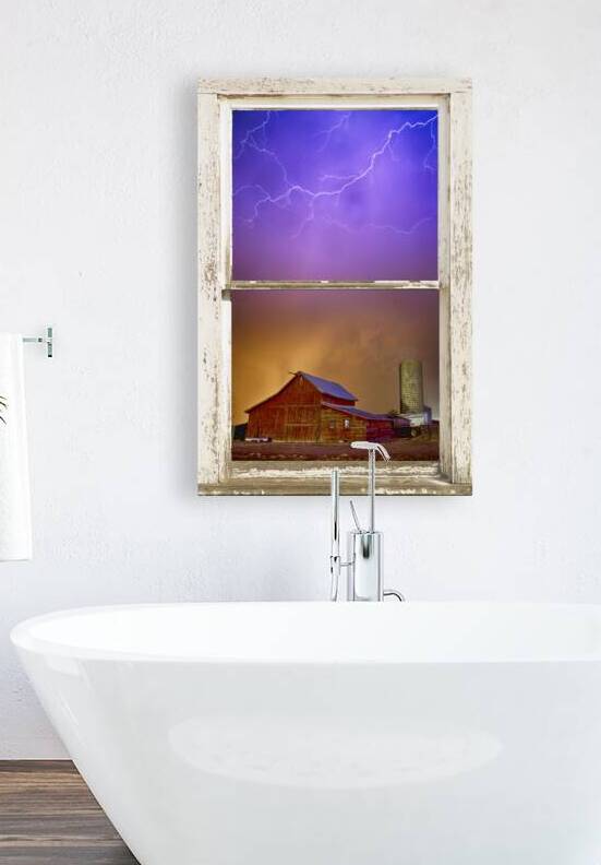 Colorful Country Storm Farm House Window View by Bo Insogna
