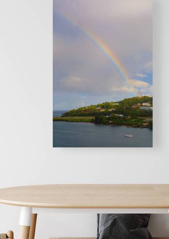 Rainbow On The Lighthouse On St Lucia by Bo Insogna