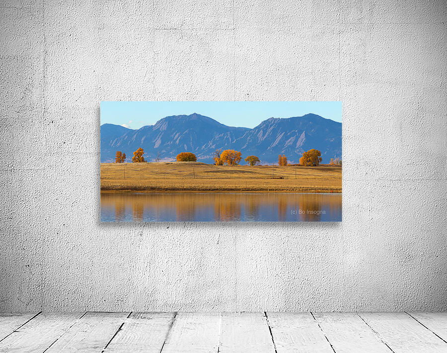 Boulder Flatirons Front Range and Autumn Trees Panoramic Wall Preview