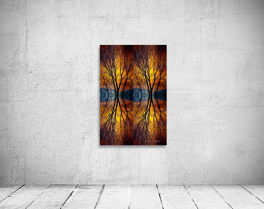 Sunset Tree Silhouette Abstract 4 1 Wall Preview