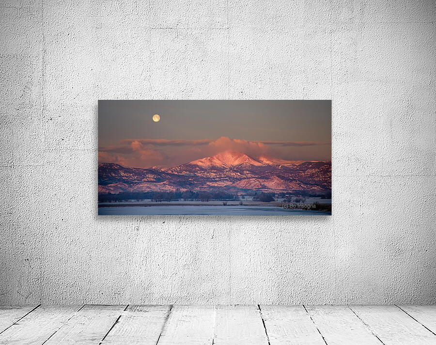 Panorama Scenic Landscape Rocky Mountain Moon Set View  Wall Preview