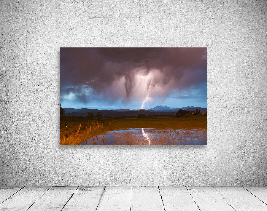 Lightning Striking Longs Peak Foothills 3 Wall Preview