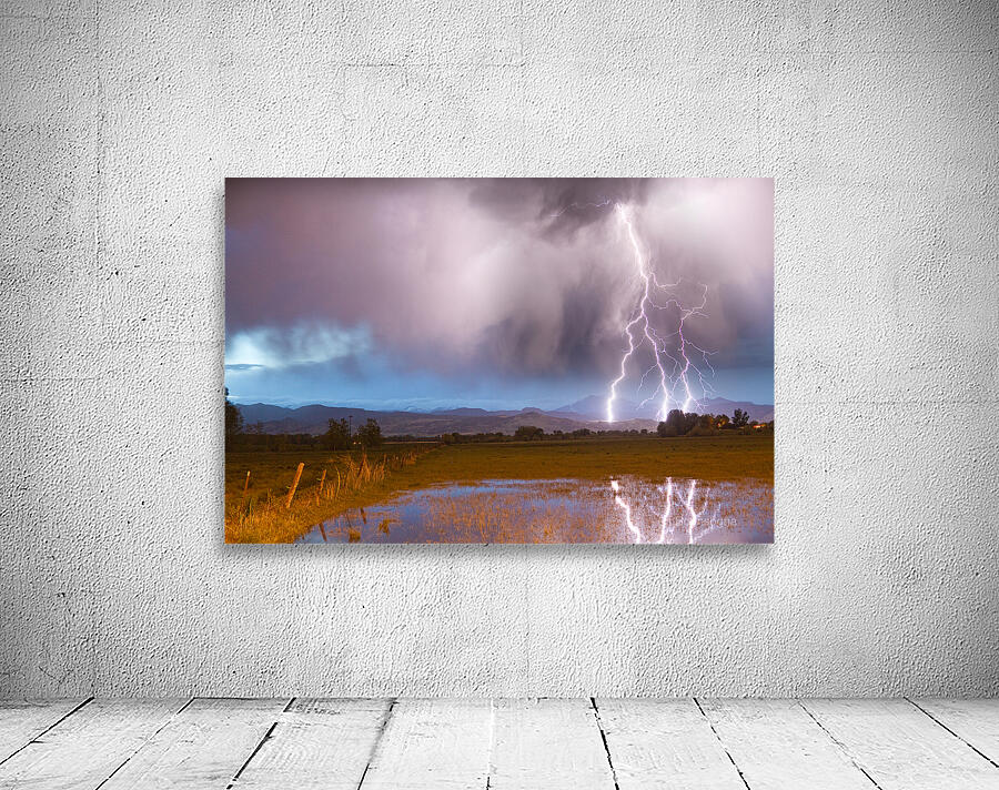 Lightning Striking Longs Peak Foothills 6 Wall Preview