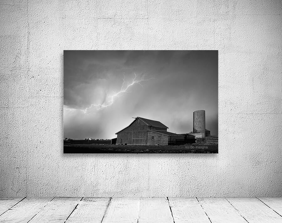 Watching The Storm From The Farm BW Wall Preview