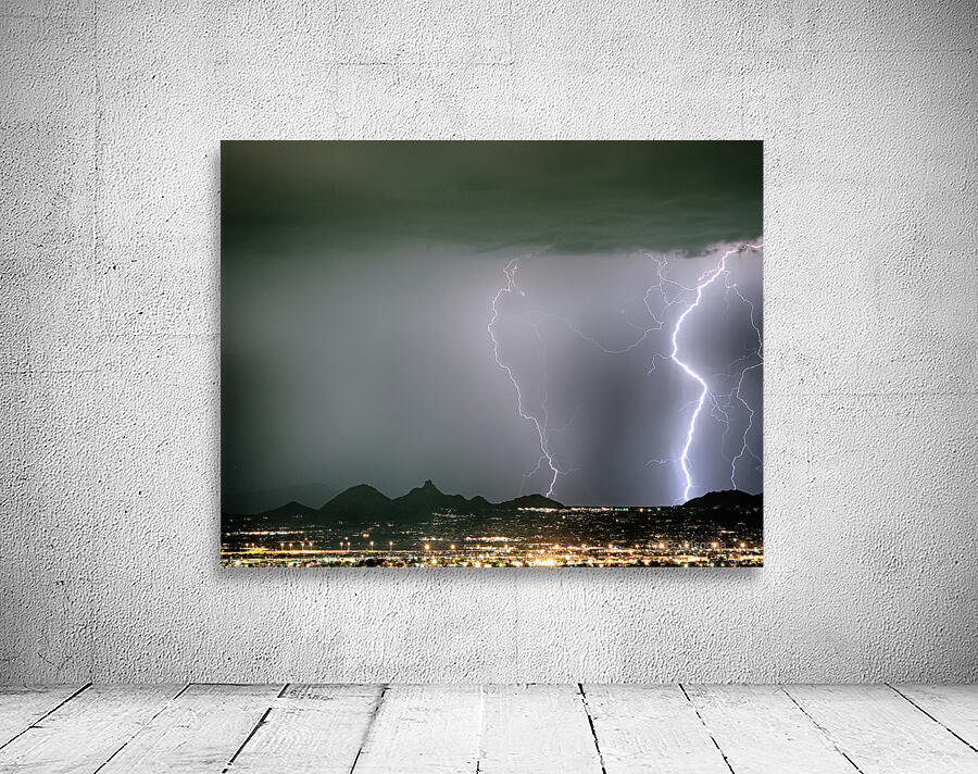 Reata Pass City Lights Lightning Strikes Wall Preview