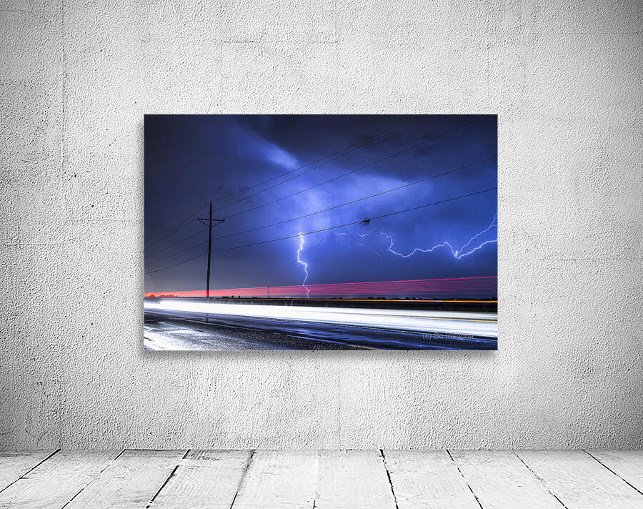 Lightning Storm Energy Over Open Highway Wall Preview