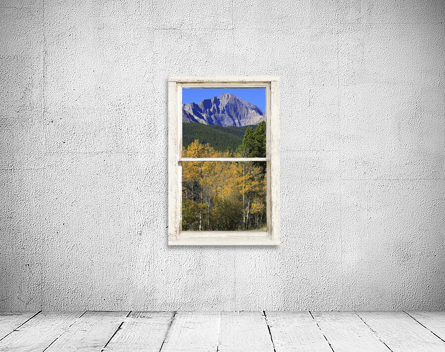 Colorado Autumn Longs Peak Window View Fine Art Print Wall Preview
