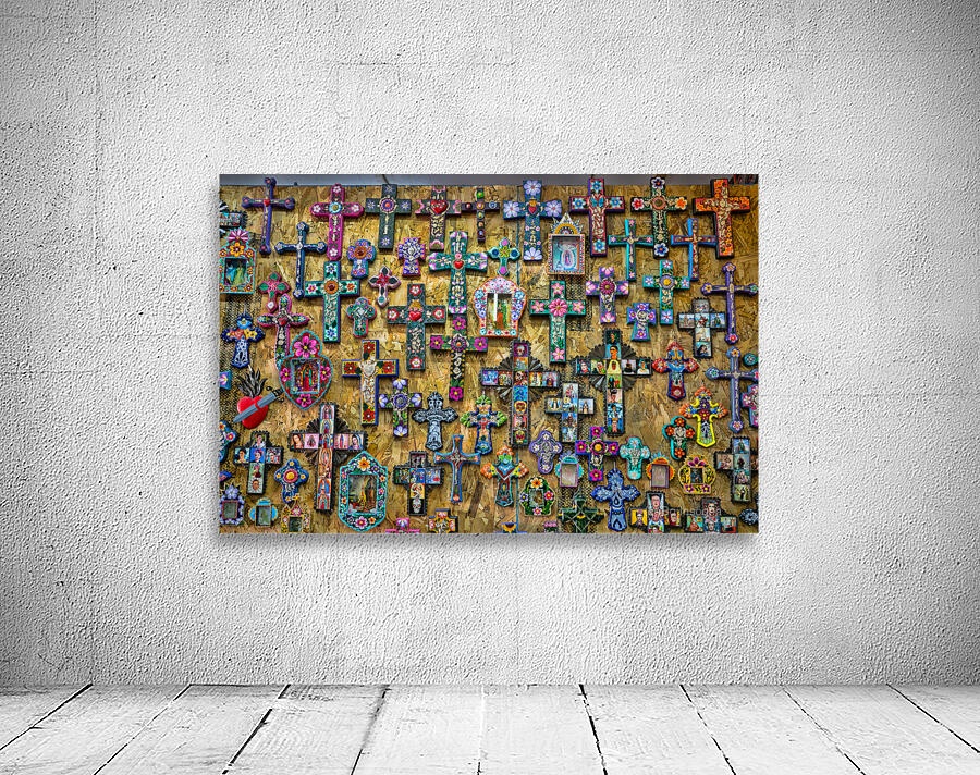 Colorful Mexican Crosses Folk Art Display Wall Preview