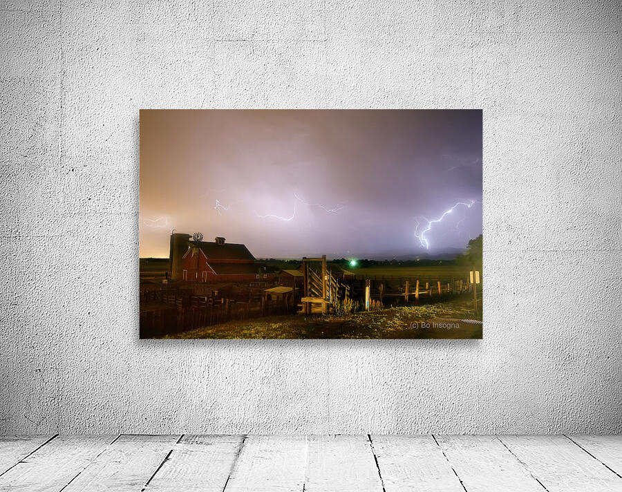 Lightning Storm over Historic Lohr McIntosh Farm in Longmont CO Wall Preview
